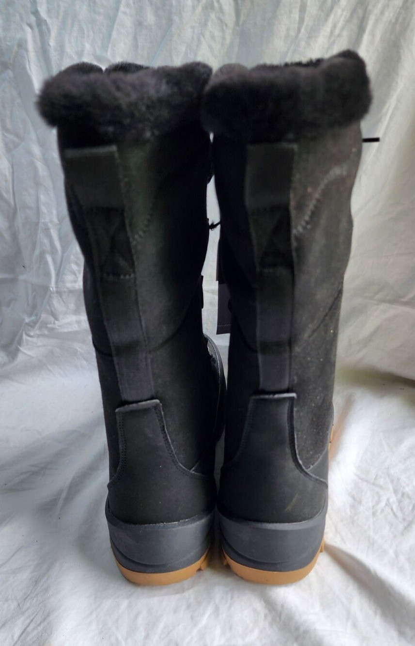 New Women Carla Tall Winter Boots Universal Thread Jet Black Water Proof Size 5 - Picture 3 of 8